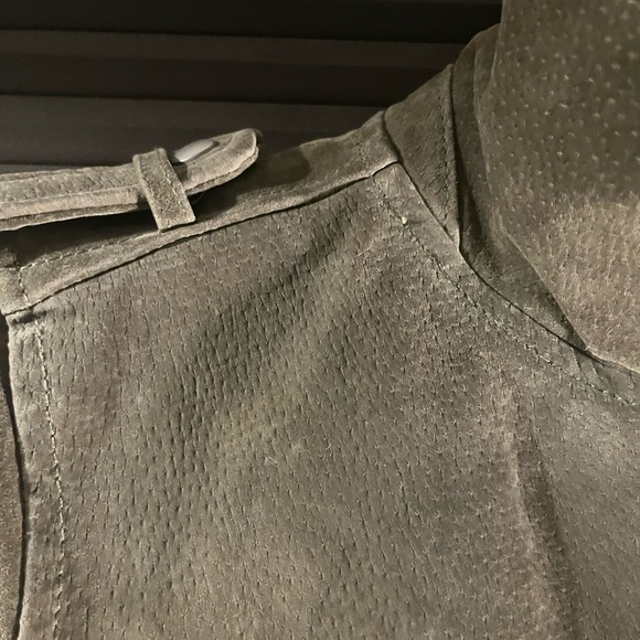 BLANKNYC long suede motorcycle jacket. Sz. M. Herb color. Shell 100% leather. - Picture 7 of 16